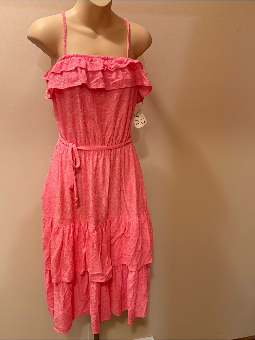 Vintage new with tag Montage Pink Dress summery spaghetti strap XS